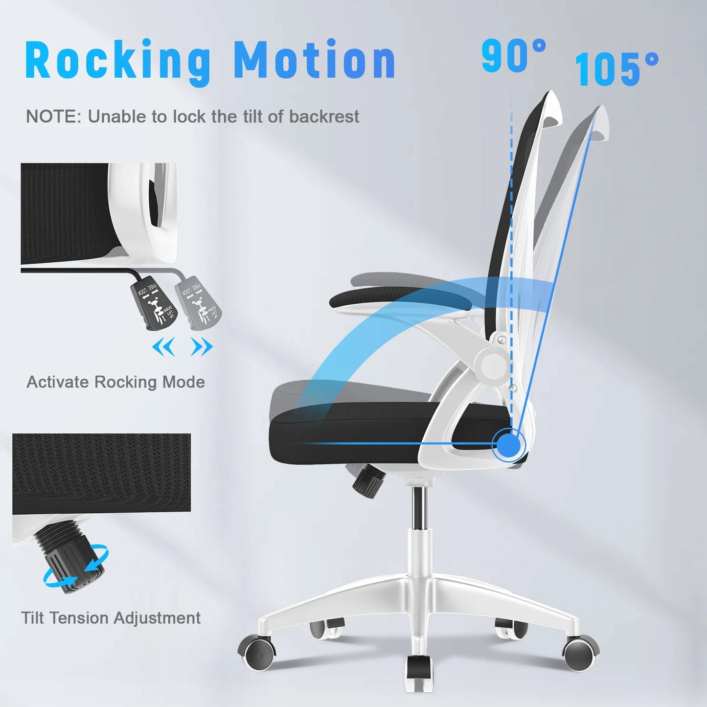 Chaise de Bureau Ergonomique avec Dossier Respirant et Coussin Confort